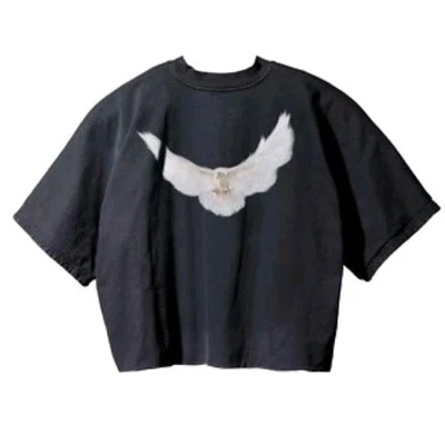 Camiseta Yeezy Gap Crop Dove Sin Costura Doble Capa Negra Mediana De Gran Tamaño Foto 1 de 4