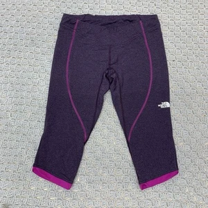The North Face Cropped Capri Leggings Womens Medium Purple Gym Active Yoga Pants - Picture 1 of 10