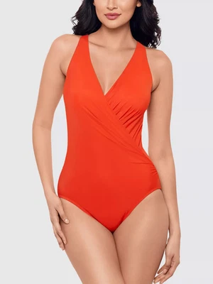 Miraclesuit Rock Solid Wrapsody Swimsuit Arancio Control Orange 16-18 BNWT £195 - Image 1 of 4