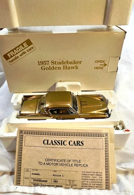 Danbury Mint 1957 Studebaker Golden Hawk, 1/24, Orig Box with Title,  Mint Cond. - Image 1 of 4