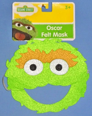 Disfraz de Plaza Sésamo Máscaras de fieltro - Juego de vestir para niños - OSCAR EL GRUÑÓN - NUEVO CON ETIQUETAS Foto 1 de 3