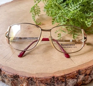 VTG Renaissance Becca Eyewear Gold Col 11 Eyeglasses Oversized Retro Frames 80s - Picture 1 of 5