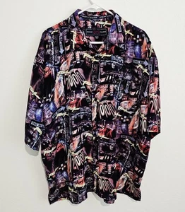 Vinatge Y2K Phat Farm 2000 Shirt Mens 2XL Black Graphic All Over Print - Picture 1 of 6