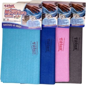 Tittex PANNI MICROFIBRA 50x50 cm VETRI e ACCIAIO PULIRE SENZA ALONI RESISTENTI - Foto 1 di 7