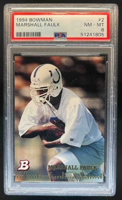 Bowman Marshall Faulk Rookie RC #2 1994 #2 Colts PSA 8 Foto 1 de 2