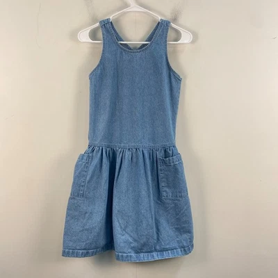 Vestido Gap Niñas Grande 10 Jean Denim Pullover Sin Mangas Bolsillos Algodón 10698 Foto 1 de 4