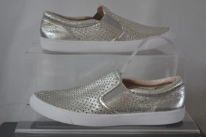 Clarks Mujer Plano Plateado Sin Cordones Cuero Estilo Plimsoll Zapatos Reino Unido Talla 6 D - Imagen 1 de 10