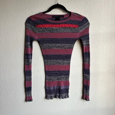 Suéter Marc by Marc Jacobs 100% Seda Tejido Acanalado Rayas Grunge Manga Larga XS Foto 1 de 4