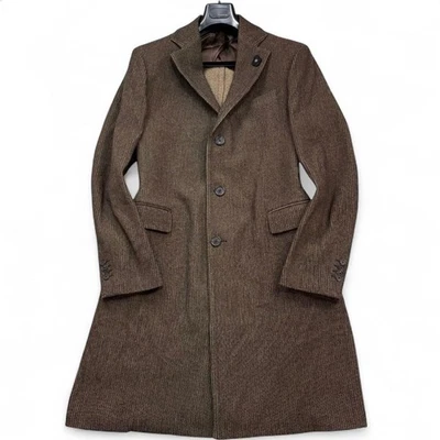 Abrigo Lardini Chester Marrón Pana Lana Talla 54 Hombre Usado de Japón Foto 1 de 4