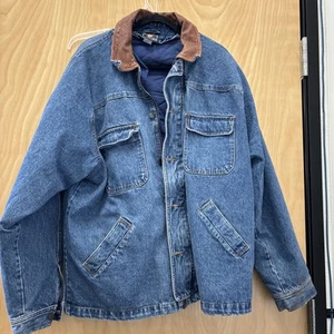Polo Ralph Lauren Denim Jacket Quilt Lined Corduroy Collar Size M Vintage & Rare - Picture 1 of 17