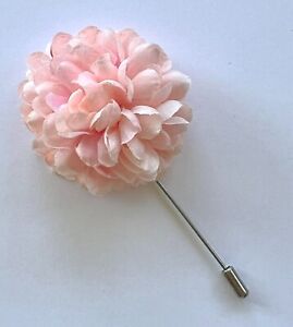 2" Light Pink Chrysanthemum Mum Silk Flower Stick Lapel Pin Men's Women's