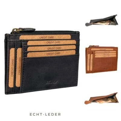 BENTHILL Kreditkartenetui Echt Leder Slim Portemonnaie Schmale Kartenbörse Kartenetui