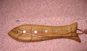 PECES, PECES DE MADERA SEGMENTADOS, MADERA DE OLIVO, SÍMBOLO CRISTIANO - Imagen 1 de 5