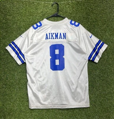 Camiseta Nike Vintage Dallas Cowboys Juvenil XL 18-20 Blanca Visitante Troy Aikman #8 Foto 1 de 4