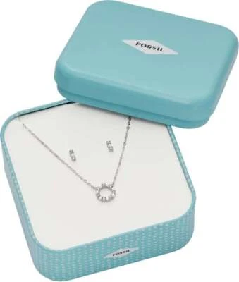 Set Fossil argento 925 collana e orecchini perle e cristalli JFS00584set - Immagine 1 di 4