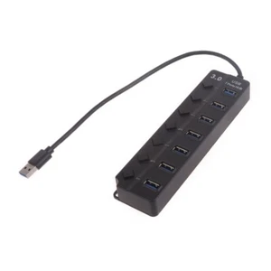 1 to 7 Port USB3.0 Hub Multi-Port USB Hub Multiport Expander for Computer - Picture 1 of 8