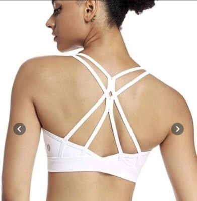 Nuevo Mujeres Blanco Sexy Deportivo Gimnasio Sujetador Crop Top Ropa Activa Foto 1 de 4