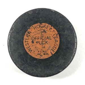 Vintage Portland Buckaroos Western Hockey League Official Hockey Puck Game Used - Picture 1 of 9