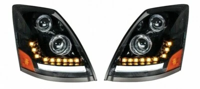 VOLVO VNL VNM VNX 300 430 630 670 2004-2018 LED DRL HEADLIGHTS HEAD LAMPS LIGHTS Foto 1 de 4