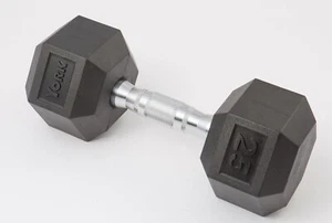 York Rubber Dumbbell Hex w/chrome ergo handle 12.5 lbs 34054 - Picture 1 of 7