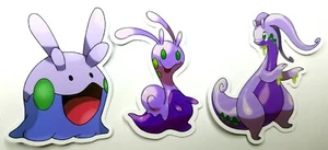 Goomy, Sliggoo, Goodra - 3 Pokemon Vinyl Sticker Dragon Evolution Set - Picture 1 of 5