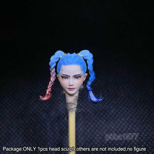 Premium 1/18 Beauty Girl Horsetail Head Sculpt Soldier Head For 3.75" Figure