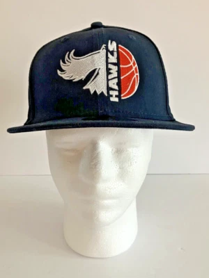 New Era 59FIFTY Atlanta Hawks Basketball Snapback Hat Cap NBA Navy w/Orange - Image 1 of 4