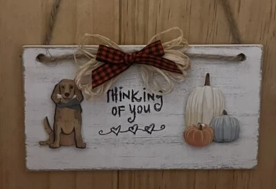 🔥🐾”PENSANDO EN TI” Hecho a Mano Country Rústico Madera Letrero~REGALO VACACIONES Foto 1 de 4