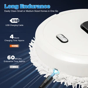 Robot Cleaner Floor Mopping Sweeping Machine 3 In 1 Smart Dust Auto Sweeper USB - Picture 1 of 13