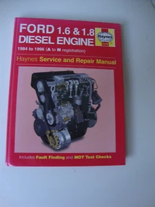 FORD HAYNES MANUAL, 1.6 & 1.8 DIESEL ENGINES, 1984 - 1996, SERVICE & REPAIR - Picture 1 of 4