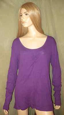 Camisa Manga Larga Daisy Fuentes Uva Brillante, XL, NUEVA SIN ETIQUETAS, Top Púrpura Suave, BONITA Foto 1 de 3