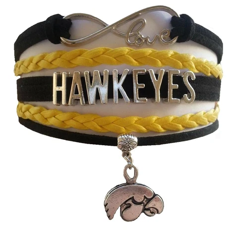 University of Iowa Hawkeyes College Infinity Bracelet Jewelry Wristband Cover