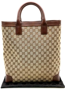 Authentic Gucci GG Canvas Supreme Brown 002.1121 Tote Bag W/Dust Bag NS041254 - Picture 1 of 17