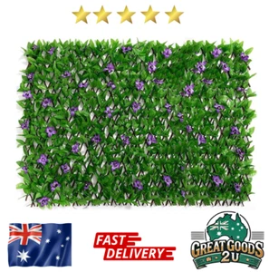 Expanding Garden Trellis Panels,Artificial Hedge Screening with Flowers Expandab - Picture 1 of 9