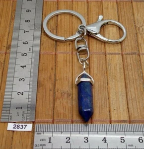 Sehr schöner Schlüsselanhänger Spitze aus natürlichem LAPISLAZULI - Karabiner und rund Reiki - Bild 1 von 5