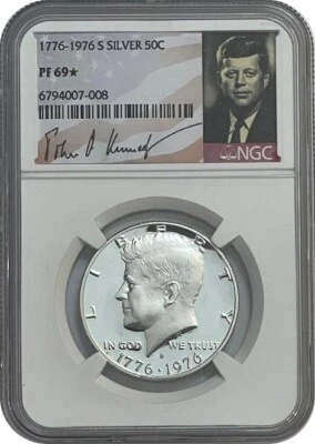 1776-1976 S Kennedy Proof Silver Half Dollar Coin NGC PF69 * With Star - Image 1 of 2