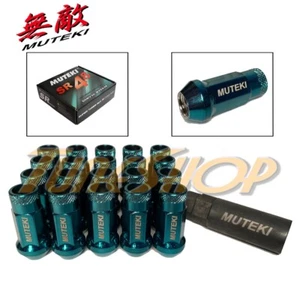 MUTEKI SR48 WHEELS LUG NUT 12X1.25 1.25 ACORN RIM EXTENDED OPEN END GREEN BLUE S - Picture 1 of 2