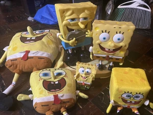 vintage SpongeBob SquarePants toy lot Ripped Pants Dancing Movie Game Plush - Picture 1 of 6