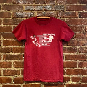 Vintage 80s Ringwood Fall Foliage Run T-Shirt Small Red New Jersey Single Stitch - Picture 1 of 9