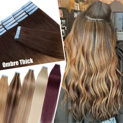 Cinta Ombre Rusa 8A en Extensiones de Cabello Remy Humano Real Cabeza Completa Gruesa 150G EE. UU. Foto 1 de 4