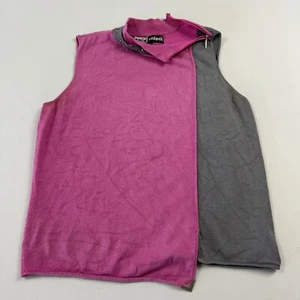 Jamie Sadock Women’s Golf Polo Shirt Sleeveless Colorblock Medium Pink Gray - Picture 1 of 10