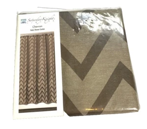 New Saturday Knight Ltd. Brown Chevron Zig Zag Fabric Shower Curtain 70 x 72 - Picture 1 of 4