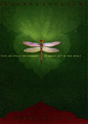 TREE-FREE GREETINGS Remnants Of Magic Dragonfly on Dark Green Thinking of You Card