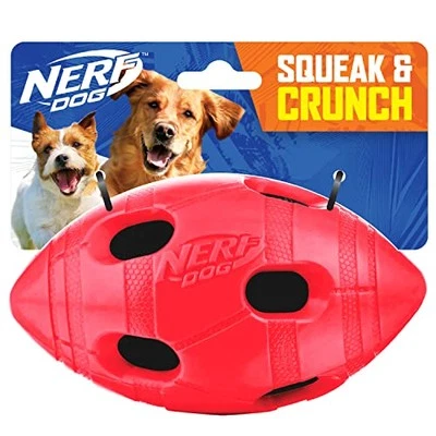 Juguete de goma para perro de fútbol Nerf con chirrido interactivo y crujido, Foto 1 de 4