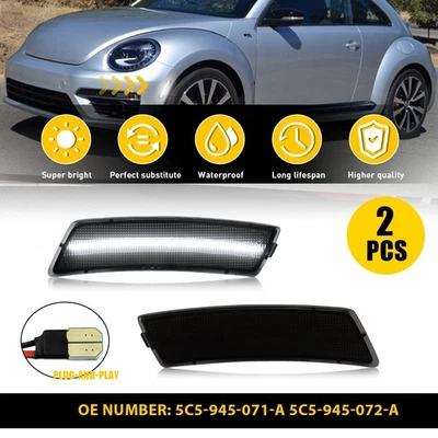 Smoke LED Side Marker Lights For 18-23 Volkswagen Tiguan 12-19 Volkswagen Beetle - Imagem 1 de 4