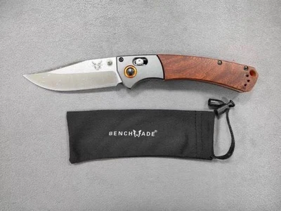 Cuchillo Plegable Benchmade 15080-2 Crooked River Gris Aluminio Madera Clip-Point NUEVO. Foto 1 de 3