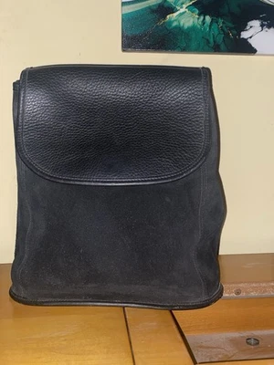 ТРЕНЕР винтажный 9016 Berkeley серии трансформируемый рюкзак из черной кожи замши США - Изображение 1 из 4