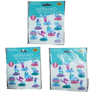 Mini centrotavola sirena 8 pezzi carta velina decorazioni festa compleanno 3 set - Foto 1 di 8