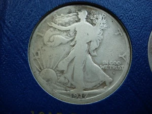 1917-D OBV VG BETTER DATE WALKING LIBERTY SILBER HALF DOLLAR - L1433 - Bild 1 von 2