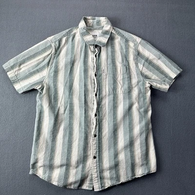 Katin Shirt Mens M Multicolor Striped Linen Blend Button Up Pocket Camp S/S - Image 1 of 4